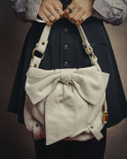 -SPECIAL- “Yves Saint Laurent” 2004-2011 Pilati era bow leather shoulder bag
