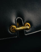 “GUCCI” 80’s-90’s Rope clasp leather shoulder bag