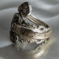 "Camusso" Sterling silver floral engraved spoon ring