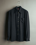 "Jean Paul Gaultier Classique" 90's Geometric jacquard total-pattern shirt with shell buttons