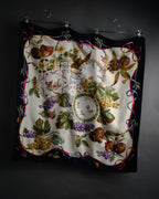 “Salvatore Ferragamo” 90’s Harvest still life silk scarf