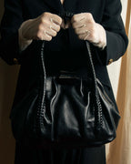 "Salvatore Ferragamo" Draping design lace-up detail leather bag