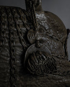 "FALORNI" Braided leather dome boston bag