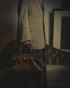 -SPECIAL- "GUCCI" 90's-00's Gathered leather top handle handbag
