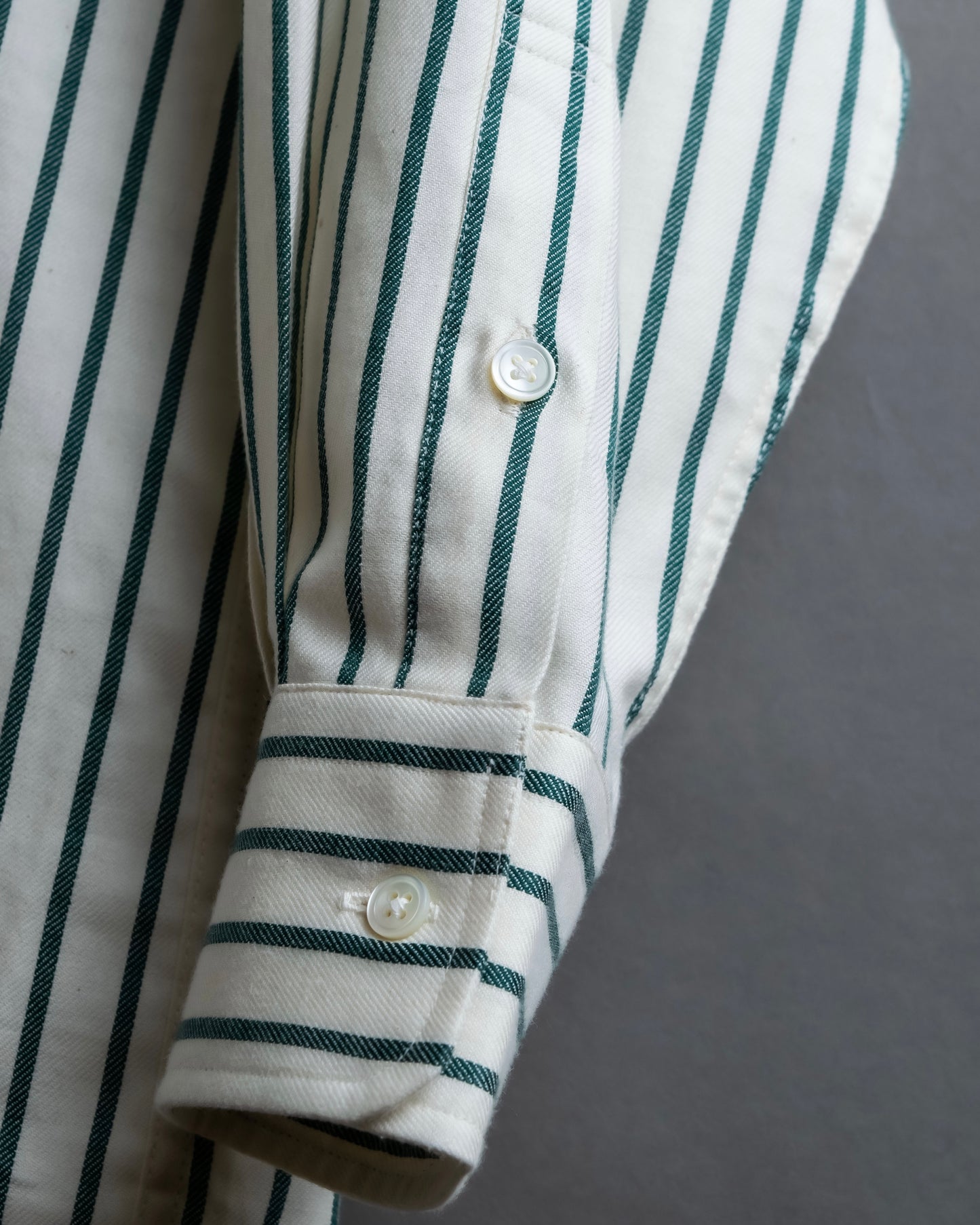 "BURBERRYS" Green stripe pattern oversized shirt