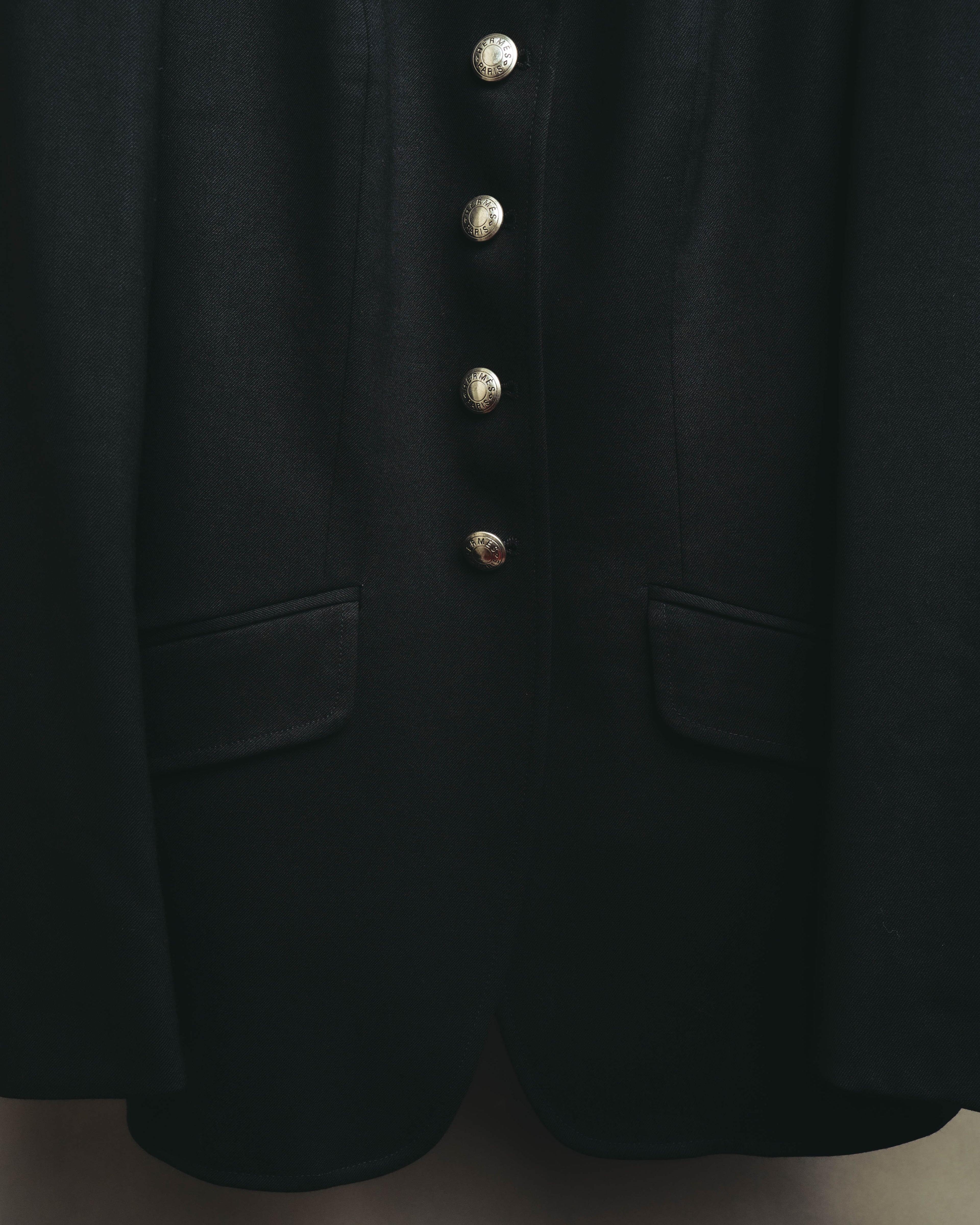 -SPECIAL- “HERMES” 00’s Technical wool equestrian jacket with red lining