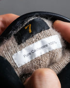 "HERMES" Leather switching design inner brushed feel gloves