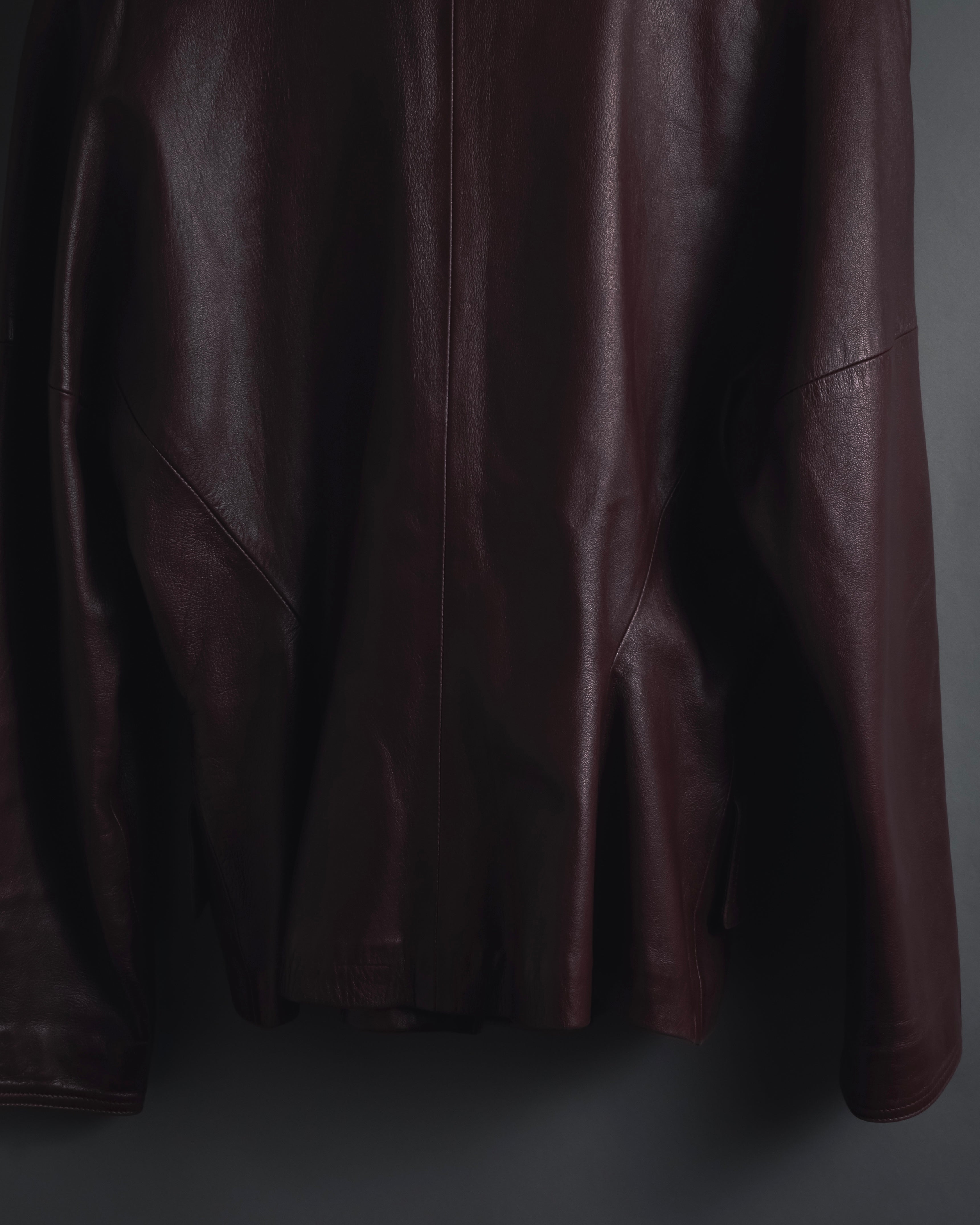 "LOEWE" 80’s-90’s nappa leather shawl-collar jacket