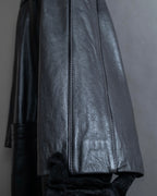 "VALENTINO" Power shoulder detail shape leather coat