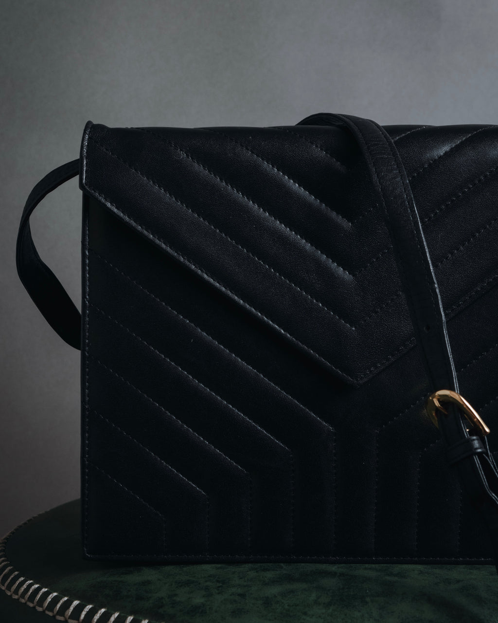 "Yves Saint Laurent" Late 80’s–early 90’s chevron quilted cassandre shoulder bag