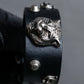 "GUCCI" Cat head motif stud design leather bracelet