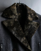 "tricot COMME des GARCONS" 
Double-breasted reversible fur tailored coat