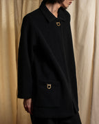 "Salvatore Ferragamo" 90's-00's Gancini motif design box silhouette jacket