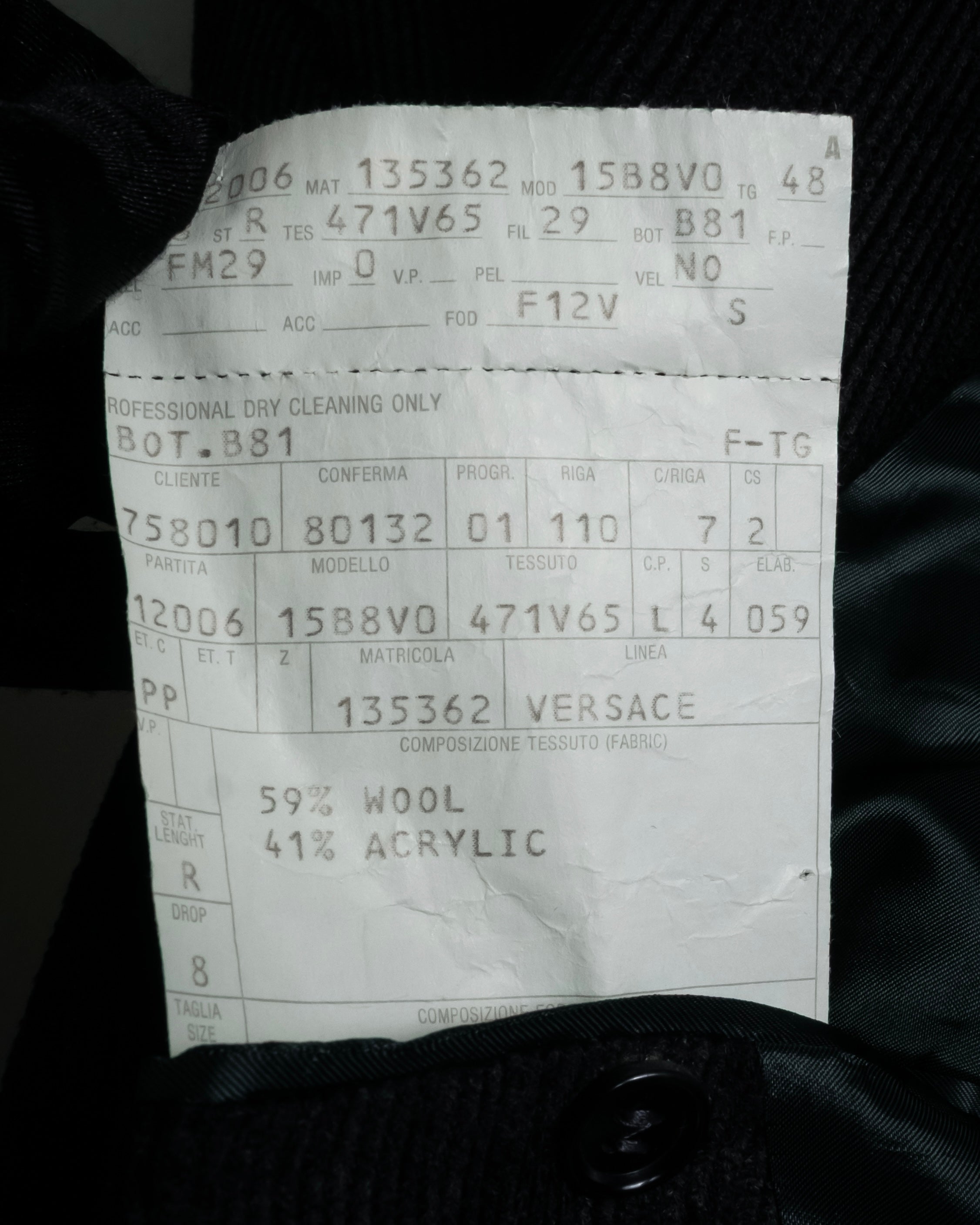 “Gianni Versace” 80’s-90’s Shadowed-texture tailored jacket