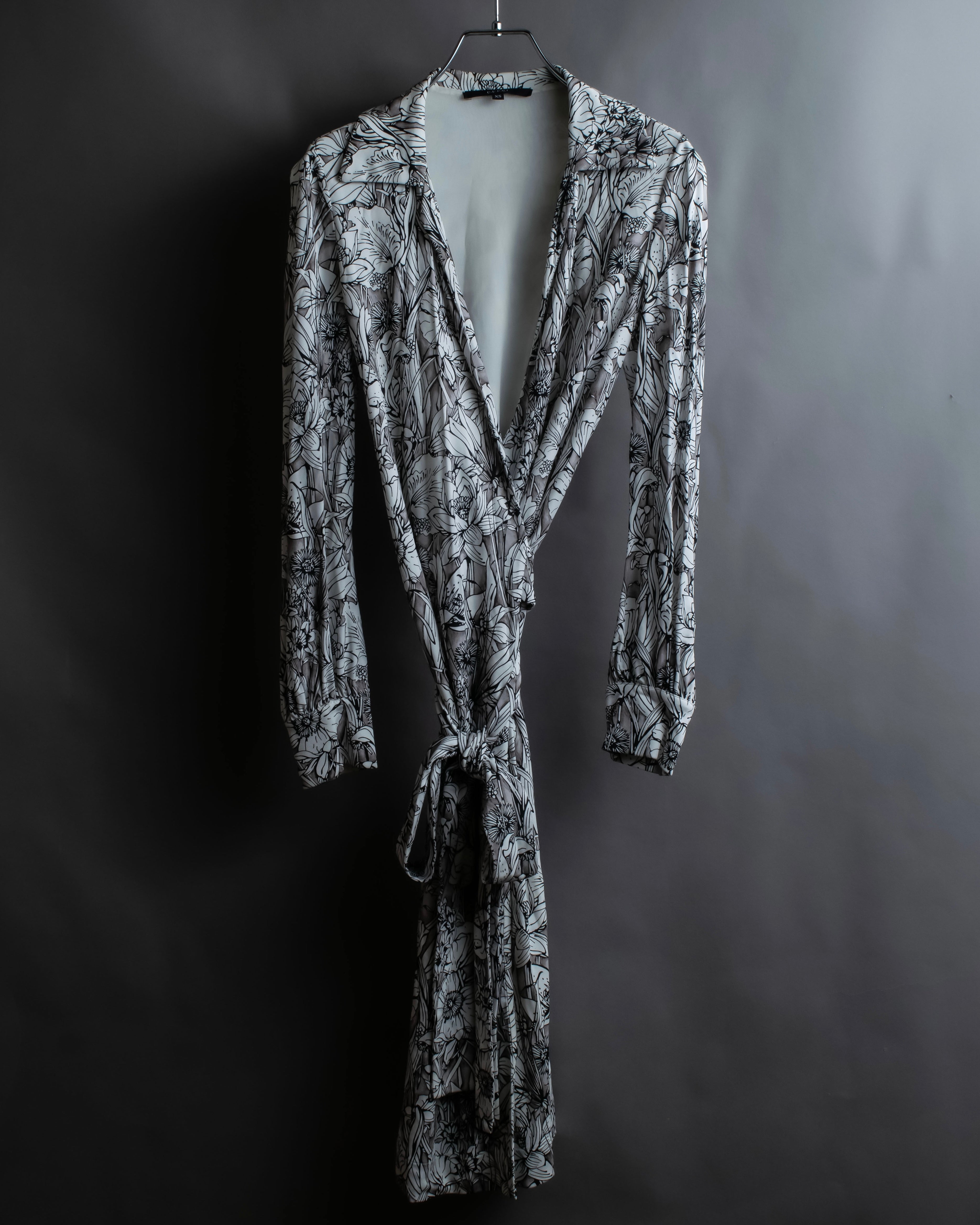 "GUCCI" Monotone floral print wrap dress