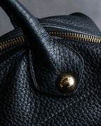 "LOEWE" Flap pocket design ostrich leather bag