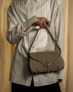 "CELINE" Studs design suede leather shoulder bag