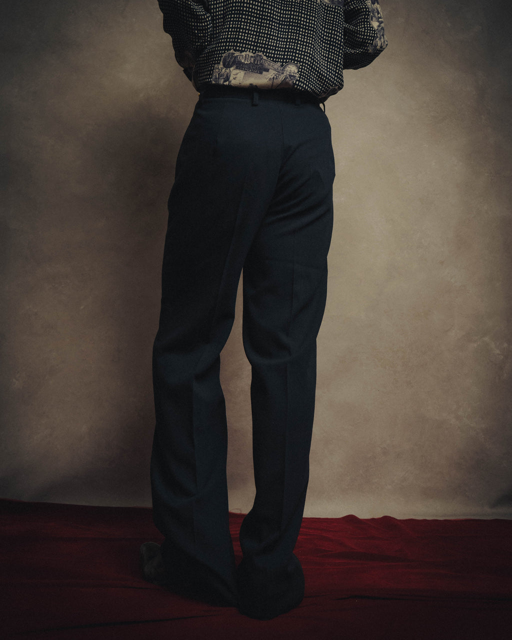 -MOOD MILLÉSIMES- 80’s-90’s black wool intuck wide trousers