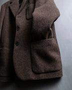 "COMME des GARCONS
HOMME DEUX" Brown checked pattern tailored jacket