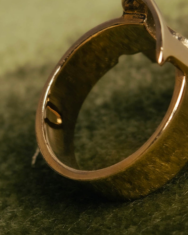 "Christian Dior" 00's Openwork Dior logo gold ring