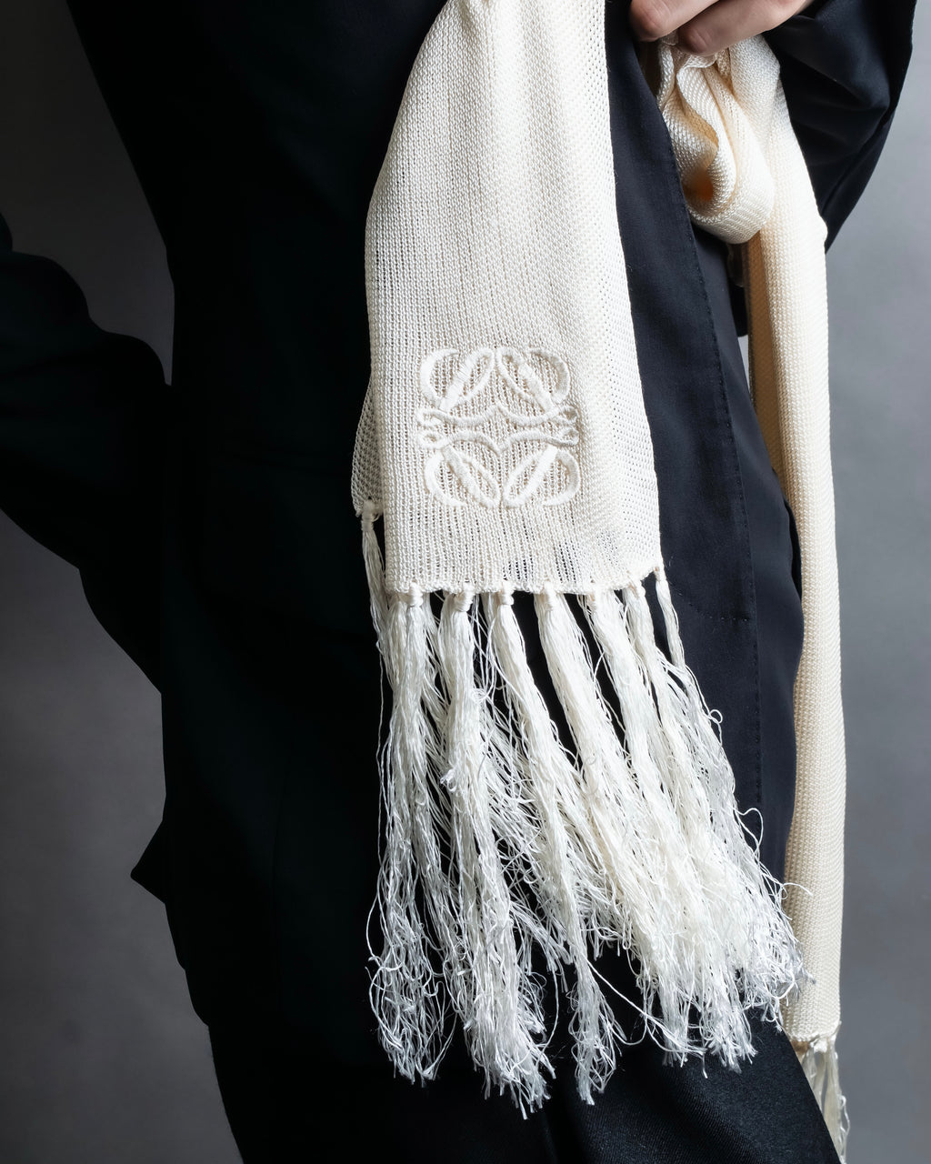 "LOEWE" Shiny silk anagram logo stole