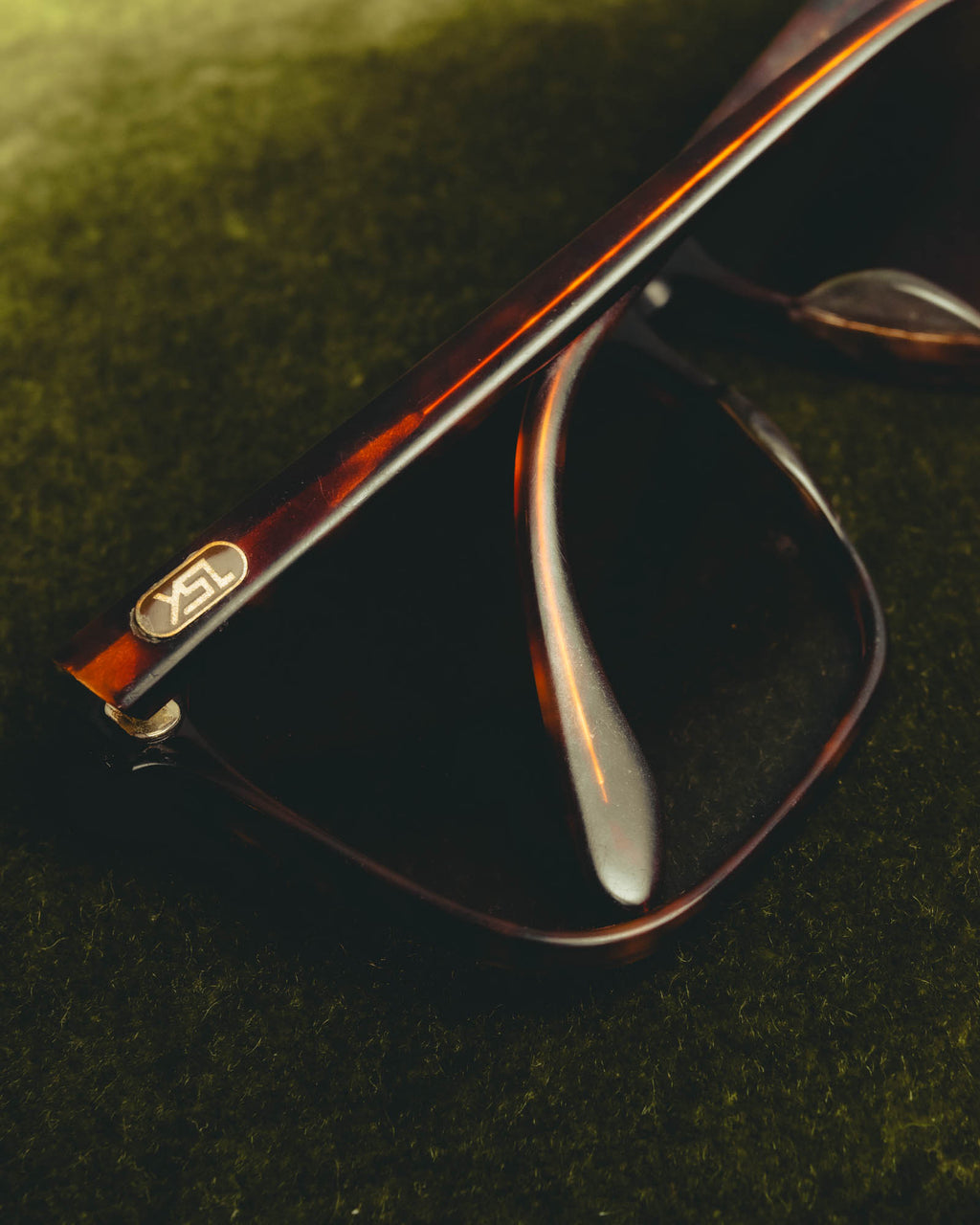 "Yves Saint Laurent" 80's Oversized tortoiseshell square sunglasses