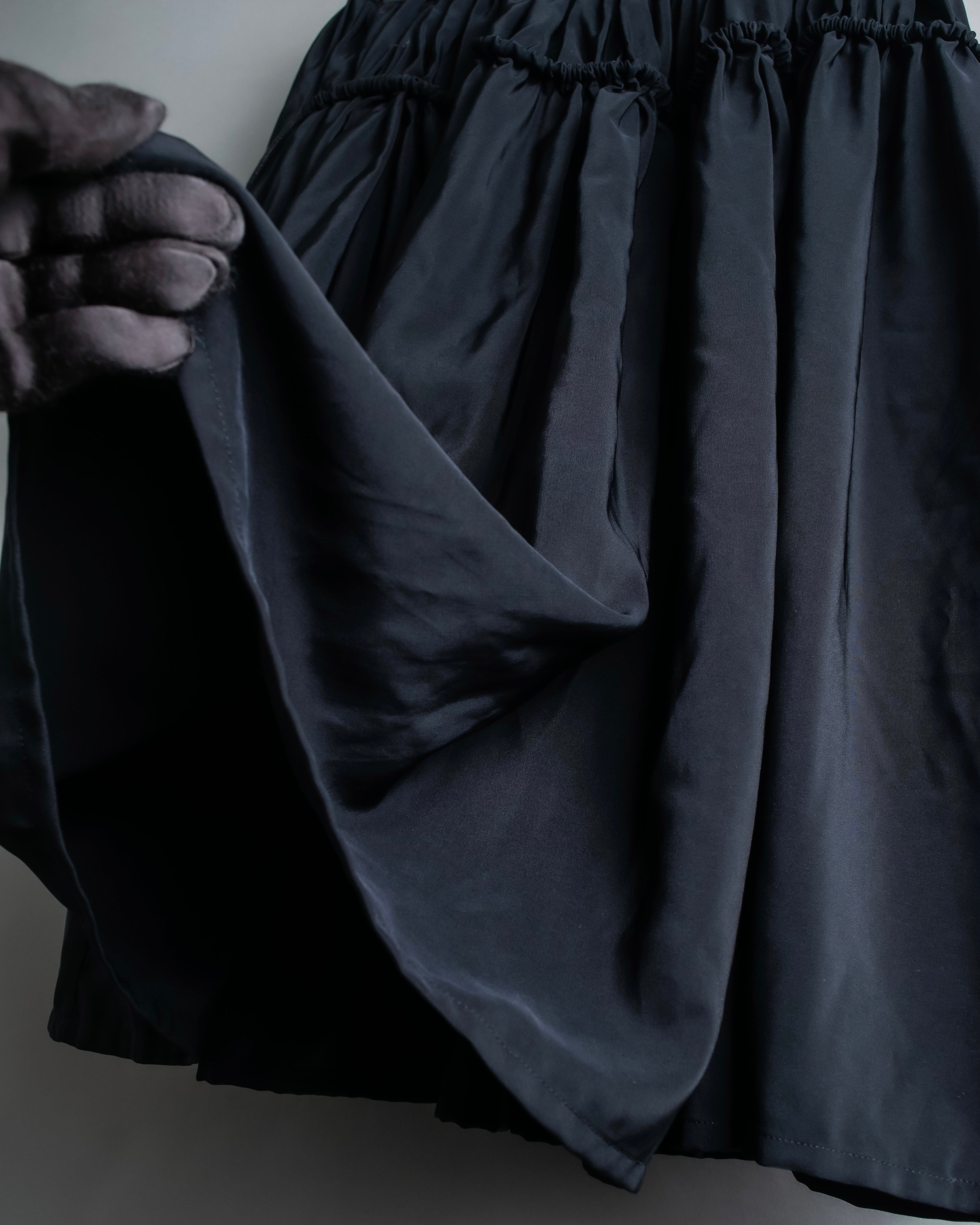 "LIMI feu" Washed layered fabric mid length skirt