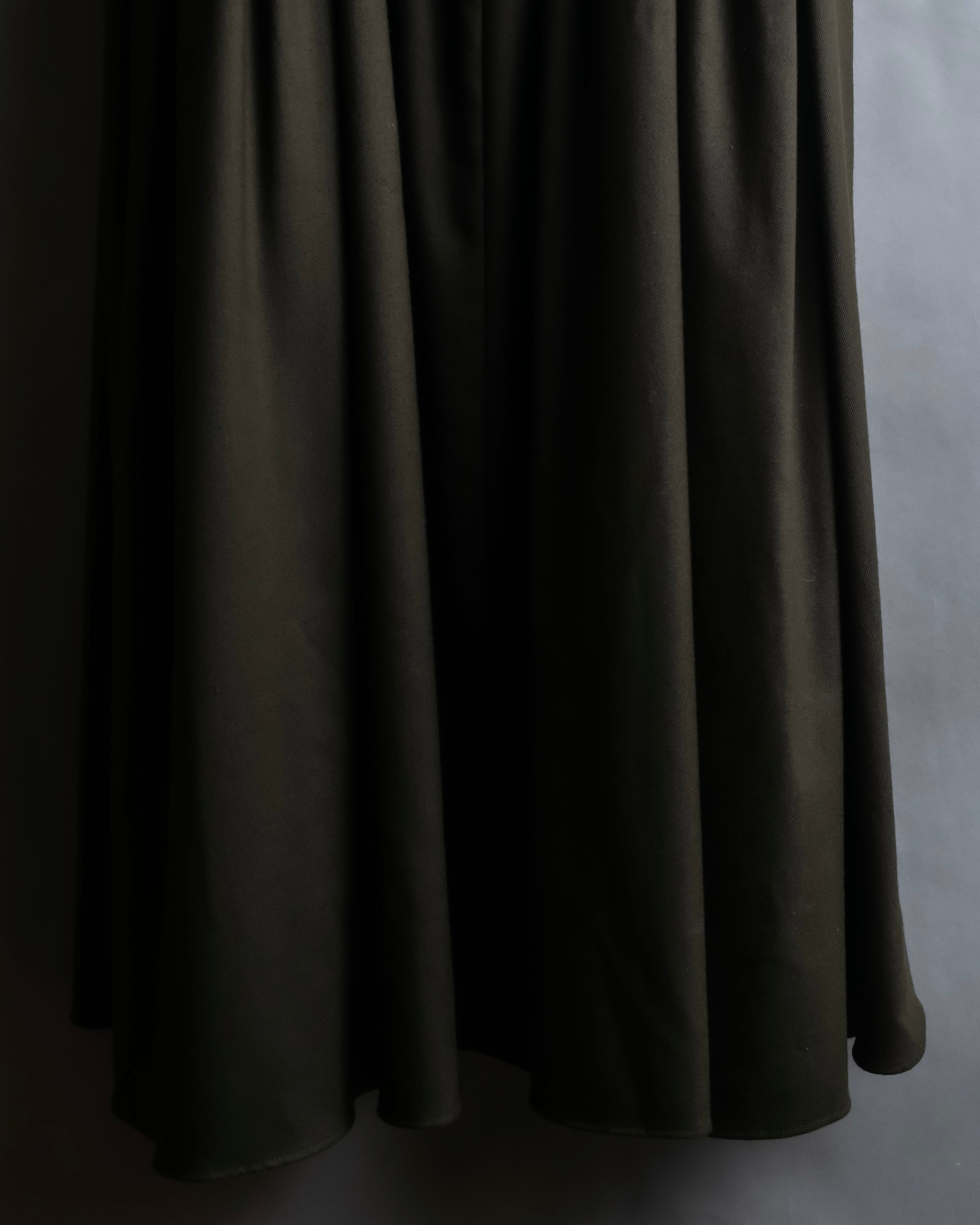 "SUPPORT SURFACE" Belted gather design flare long skirt