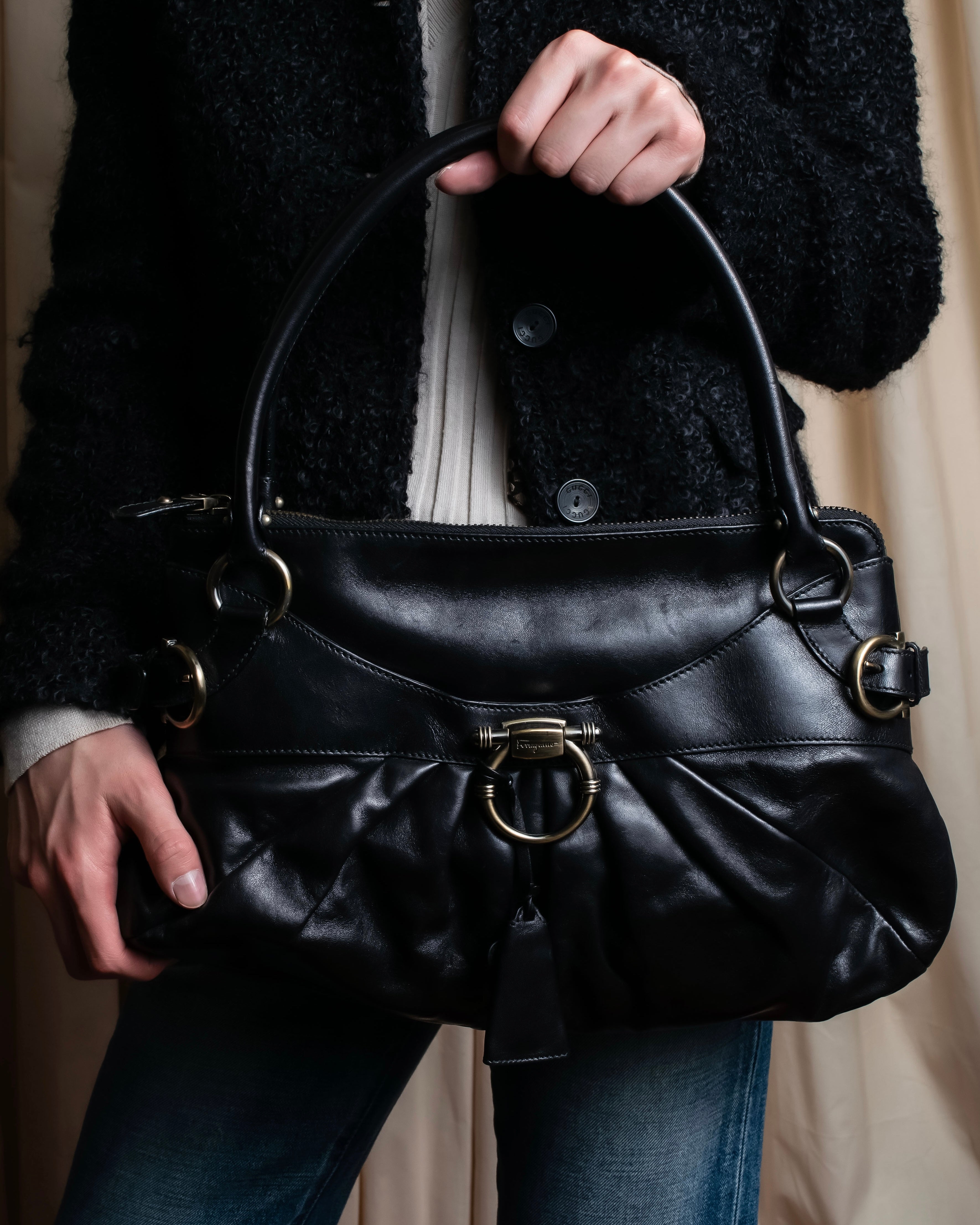 "Salvatore Ferragamo" Gancini motif leather one-handle bag