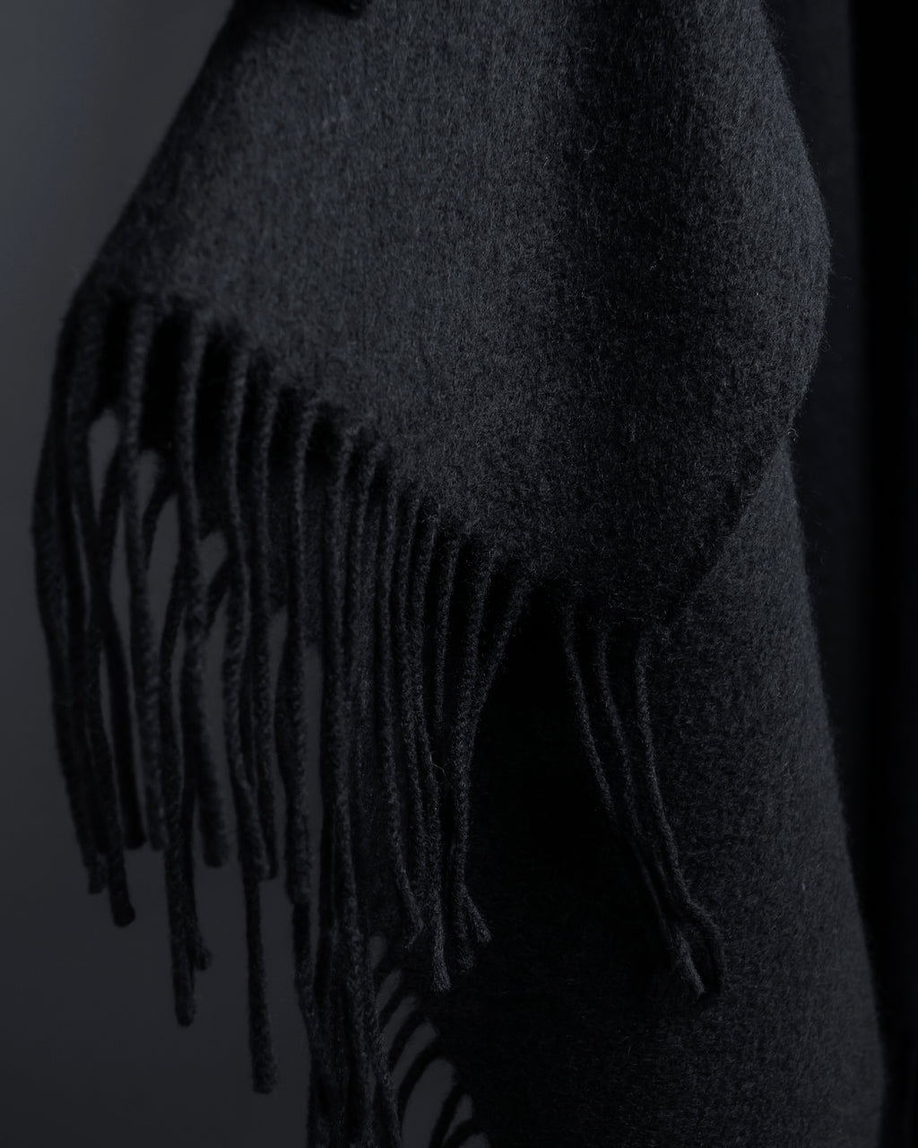 "BALENCIAGA" Fringe design open front cape