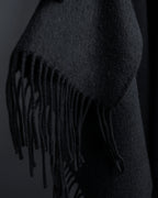 "BALENCIAGA" Fringe design open front cape