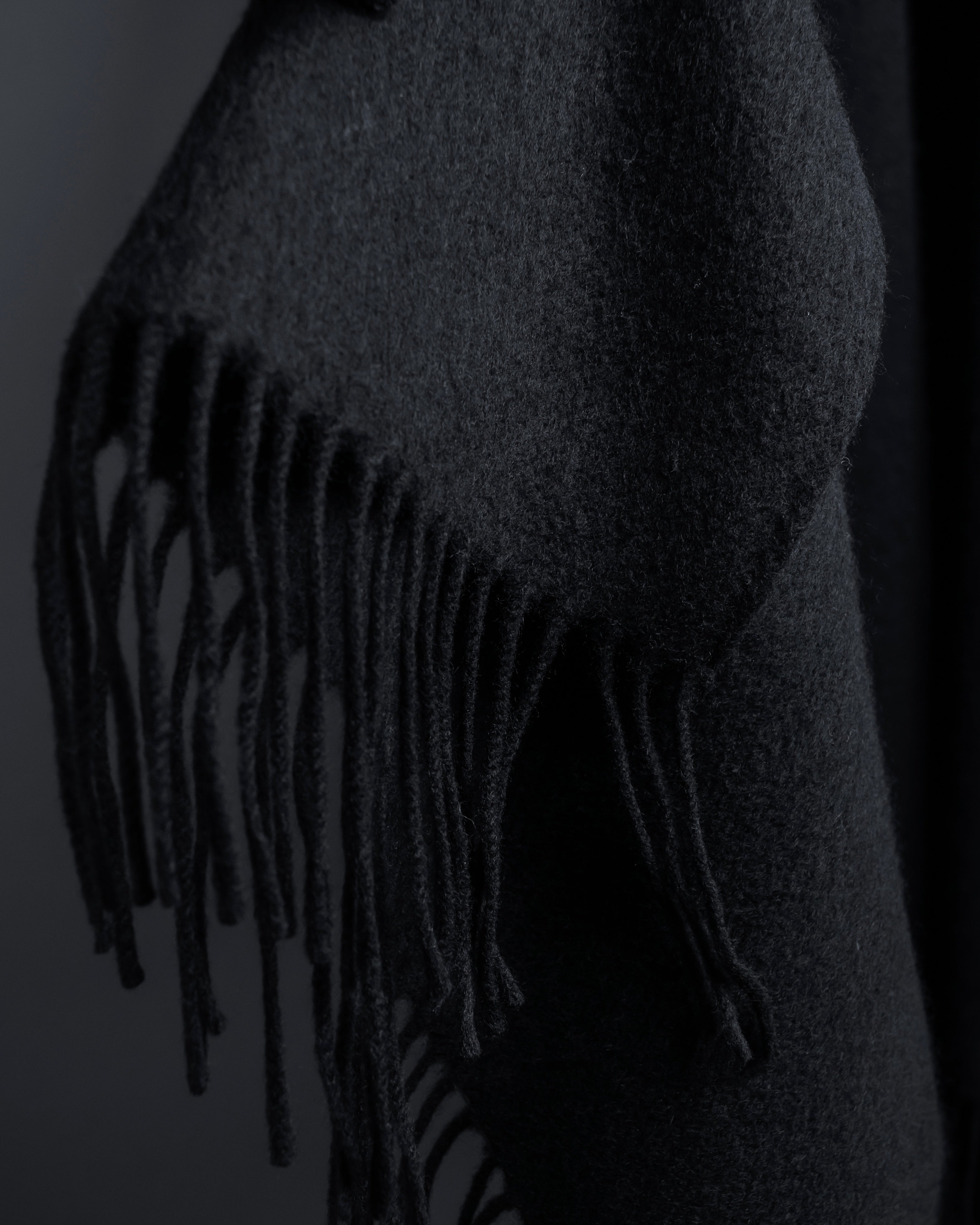 "BALENCIAGA" Fringe design open front cape