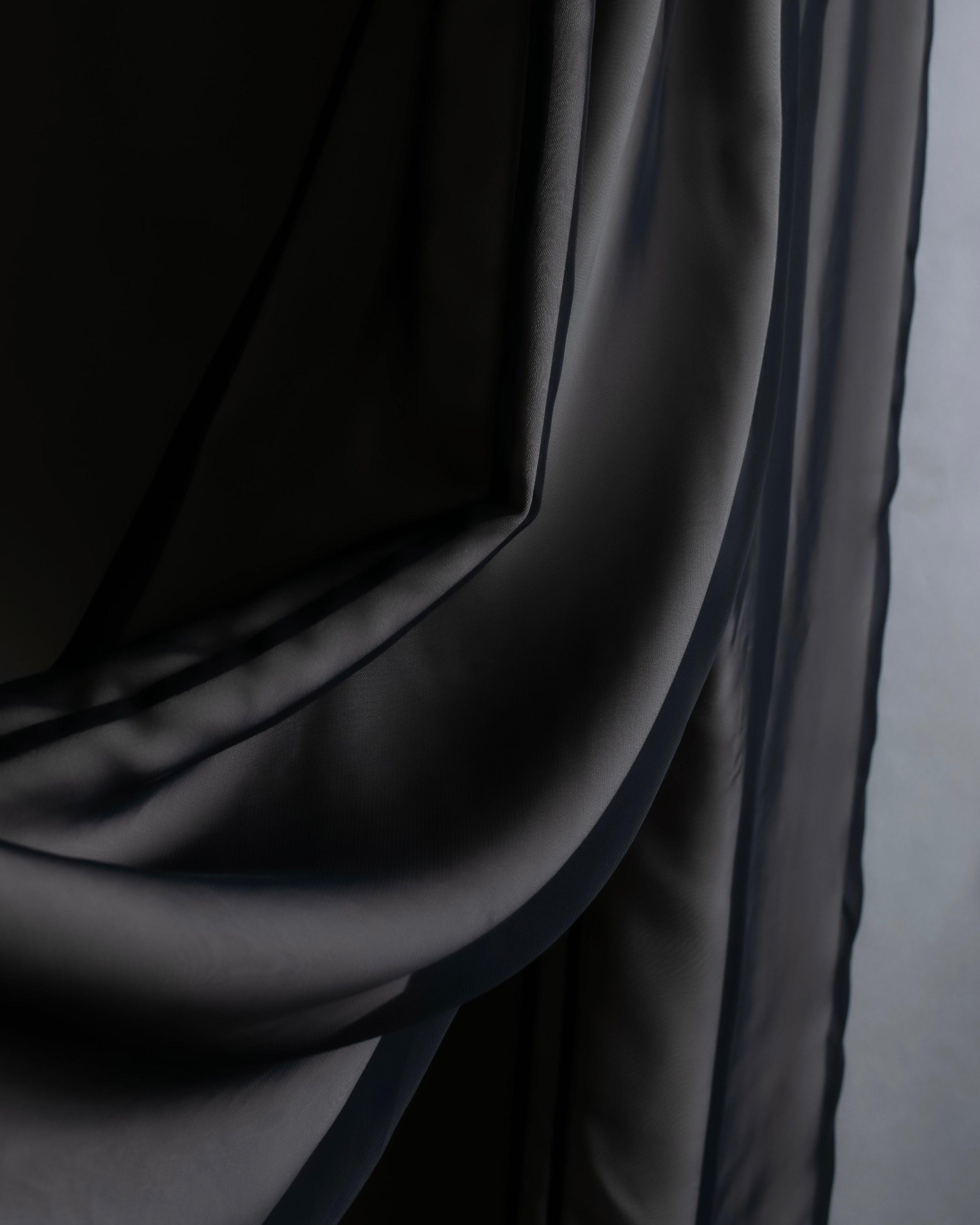 "LANVIN en Bleu" Sheer layered sarouel wide pants