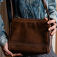 "LOEWE" Horizontal design logo engraved leather shoulder bag