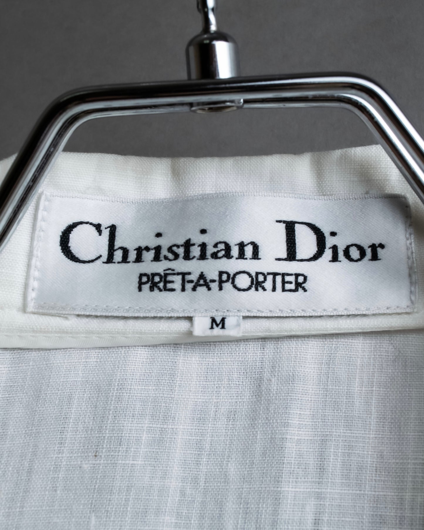 "Christian Dior" 1 button pure white short length tailored jacket