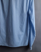 "GUCCI" Lace border design saxe blue shirt