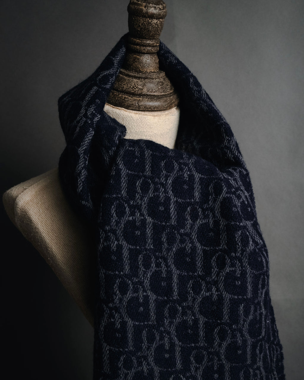 "Christian Dior" 70’s-80’s oblique jacquard merino wool stole