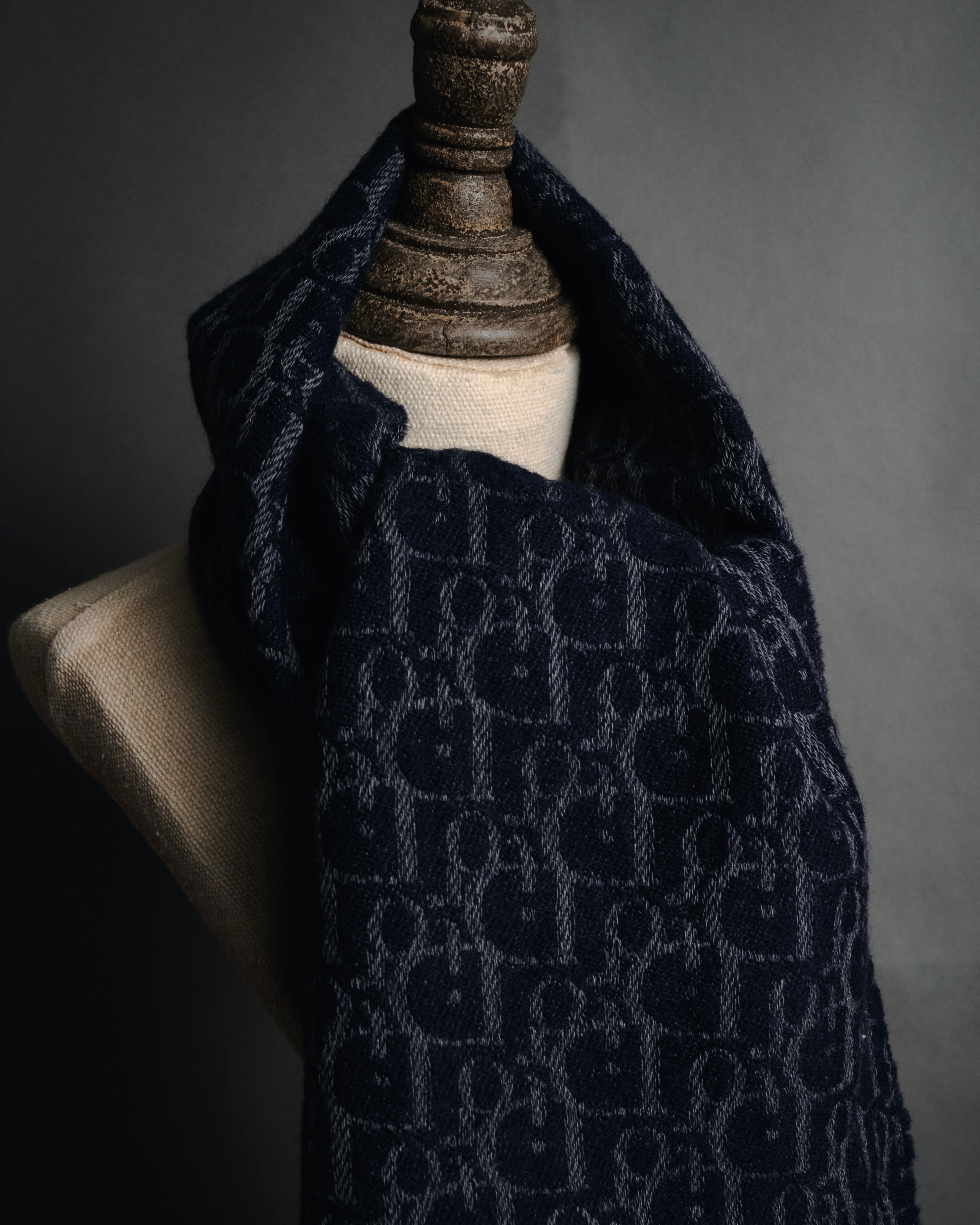 "Christian Dior" 70’s-80’s oblique jacquard merino wool stole