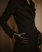 –SPECIAL– "CHANEL" 04SS sculpted princess-line wool crepe coat