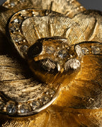 "Christian Dior" Flower motif gold brooch