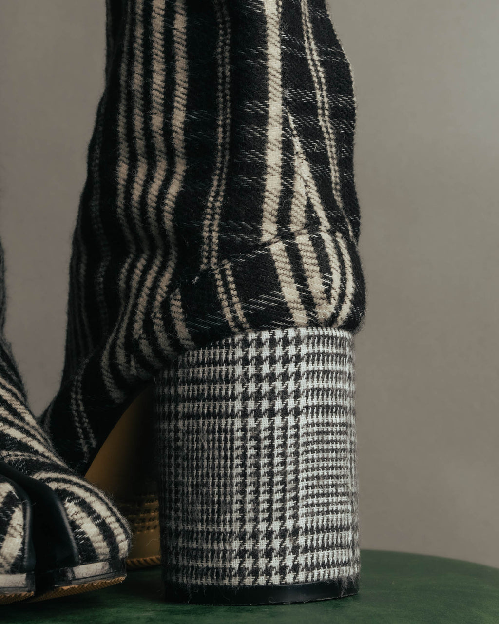 -SPECIAL- "Maison Margiela"2015's Tabi striped fabric ankle boots