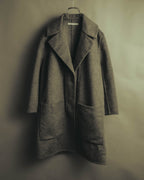 “BALENCIAGA” 00’s-10’s Wool angora wide-lapel coat