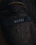 "GUCCI"Mid 2000s suede & smooth leather combination tailored jacket