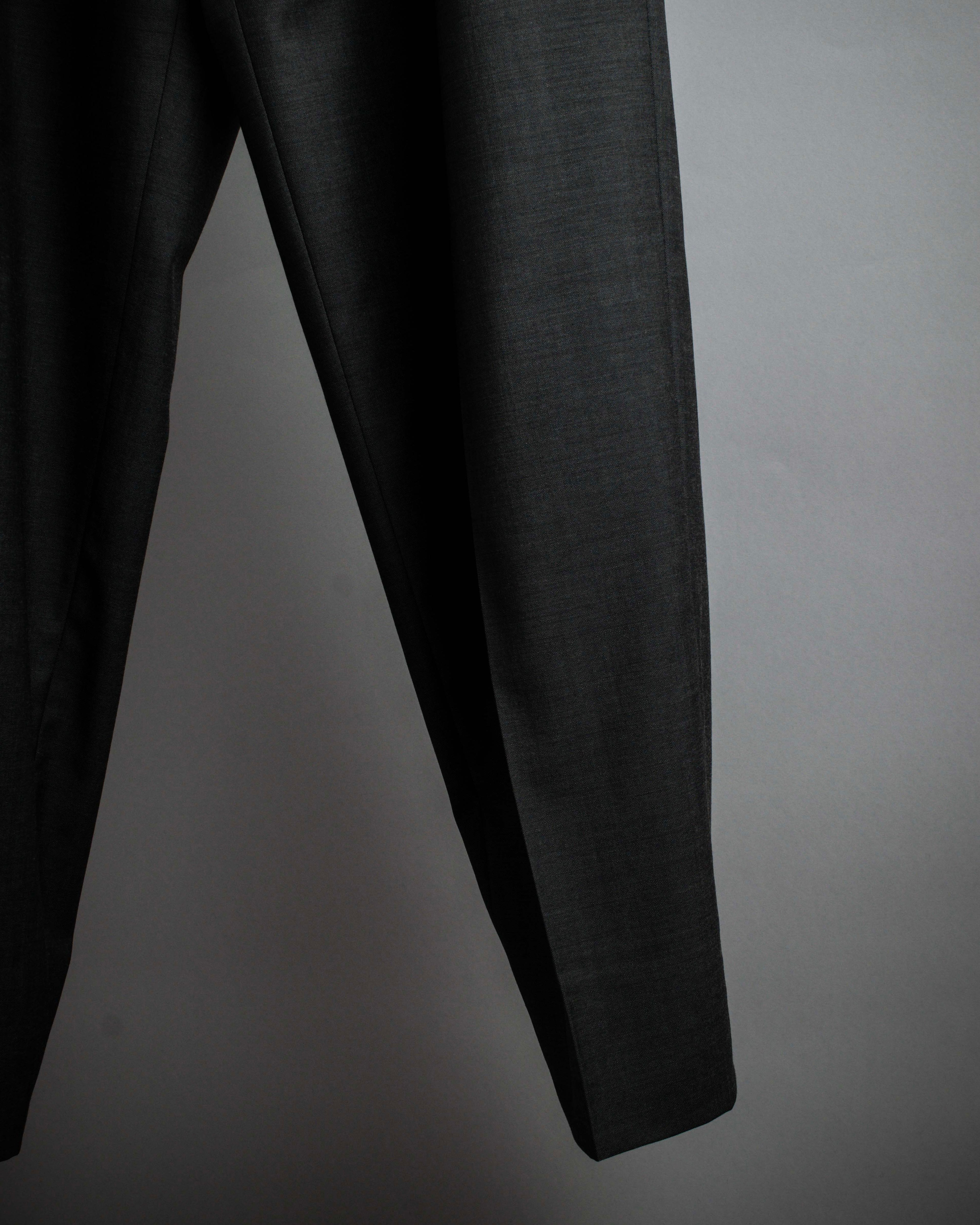 "HUGO BOSS" Fine-gauge wool khaki gray set up