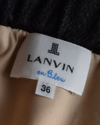 "LANVIN en Bleu" Flowers black lace layered skirt