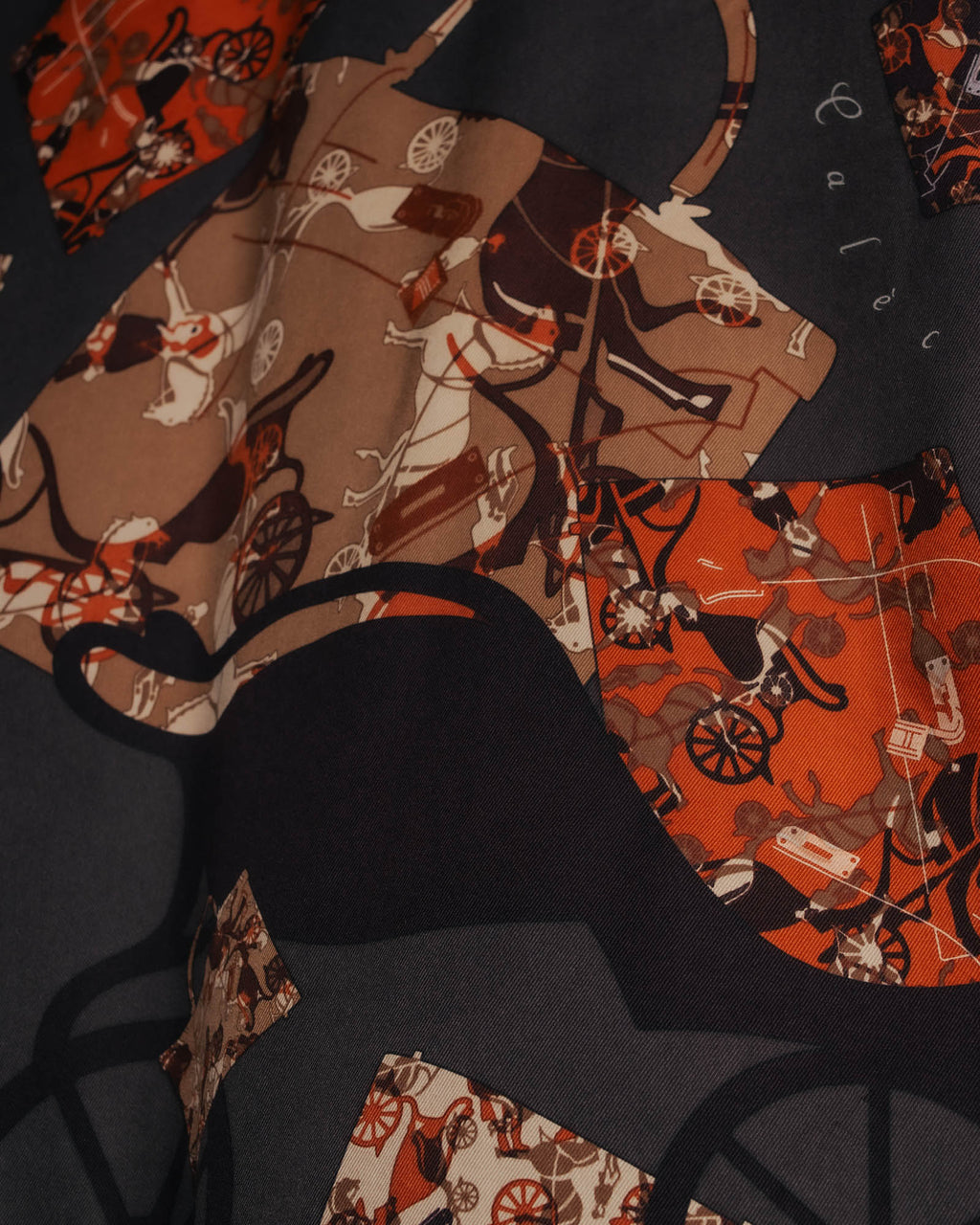 “Hermès” 2007 Kelly en calèche silk scarf