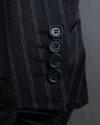 "Dolce & Gabbana" Pinstripe vertical lines emphasized tailored jacket