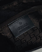 "GUCCI" 90’s-00’s suede piston-closure shoulder bag