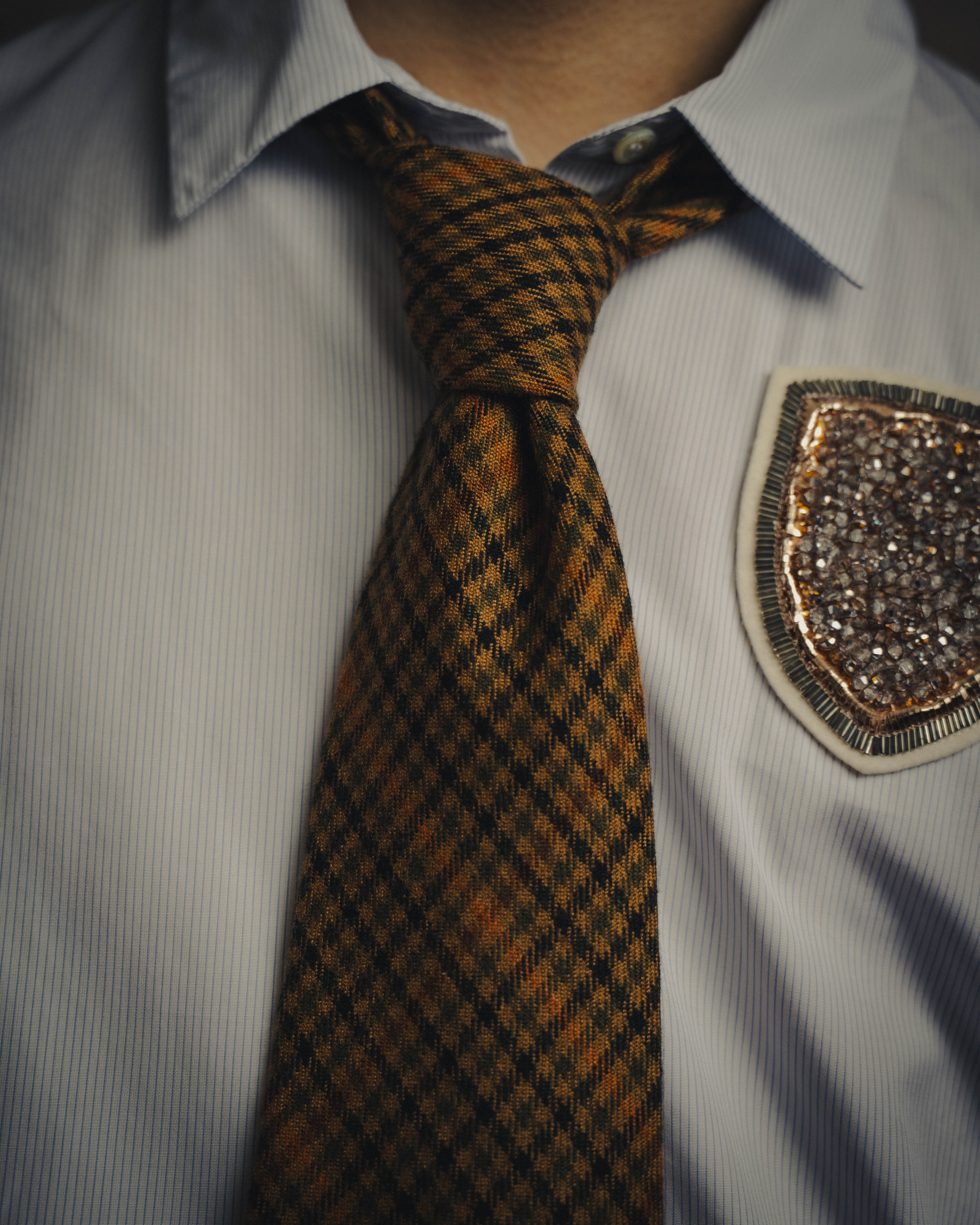 -SPECIAL- “HERMÈS” 70’s-90’s Glen plaid cashmere tie