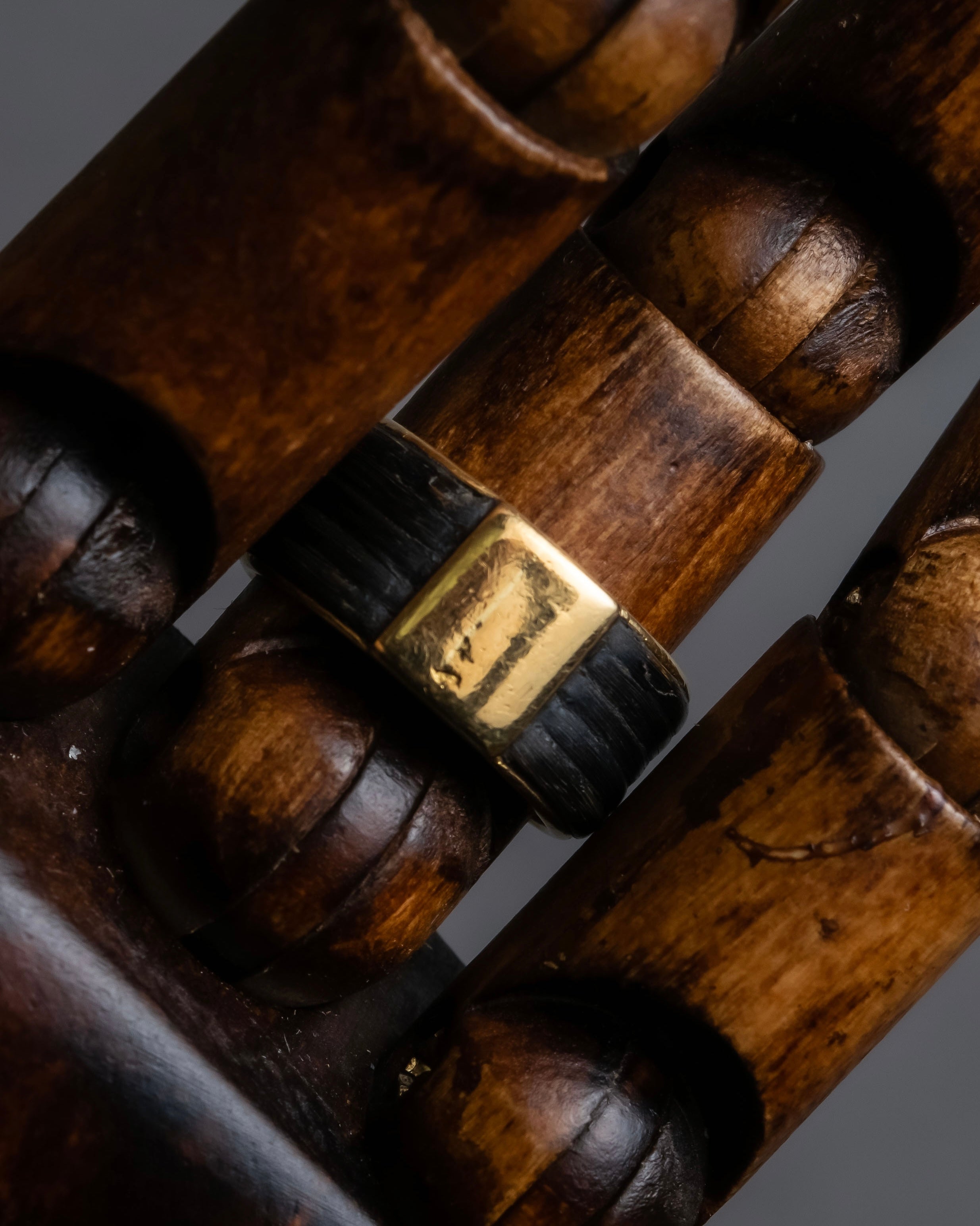 "CHAUMET" Onyx black gold combination ring